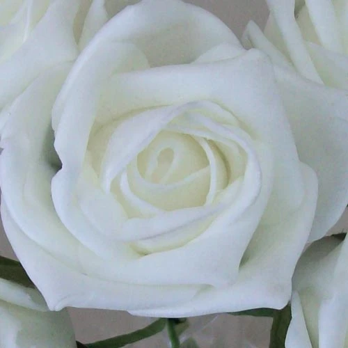 Colourfast Cottage Foam Roses Bundle Off White 6 Pack 24cm - R329 N2