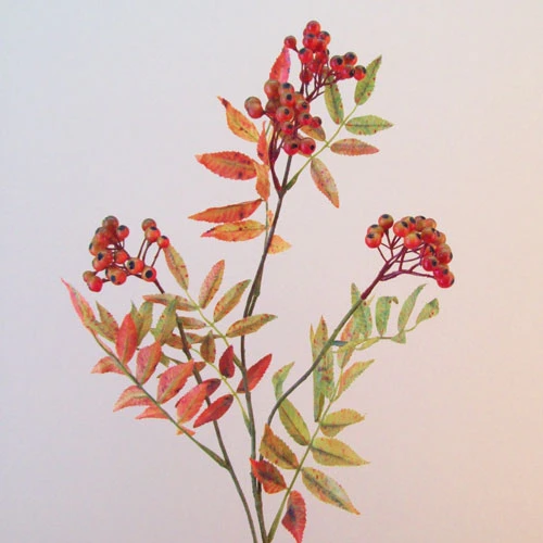Artificial Autumn Berries Branch Red Orange - BER004 B4