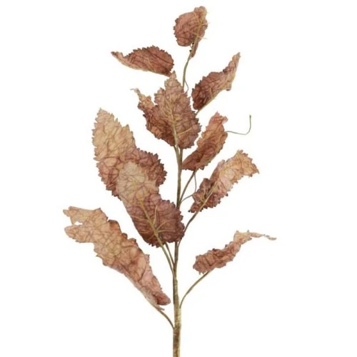Faux Dried Artificial Leaves Spray Aubergine 77cm - LEA006 LL1