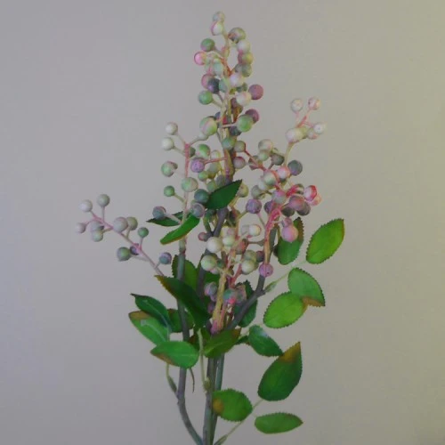 Artificial Berries Branch Pink Green 58cm - BER021 B2