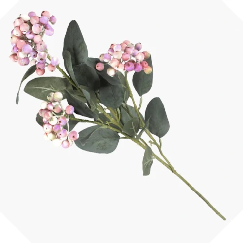 Faux Wild Berries Branch Lavender and Pink 65cm - BER025 M1
