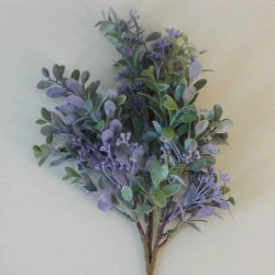Artificial Boxwood Plants with Purple Buds 39cm - BOX006 JJ2