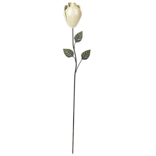 Metal Rose Bud Stake Cream - MET014 BX5
