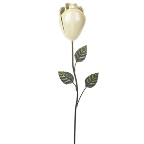 Metal Rose Bud Stake Cream - MET014 BX5