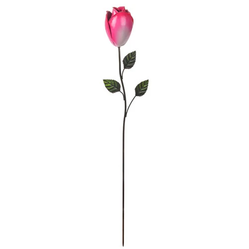 Metal Rose Bud Stake Pink - MET015 BX4