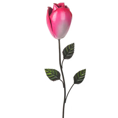 Metal Rose Bud Stake Pink - MET015 BX4