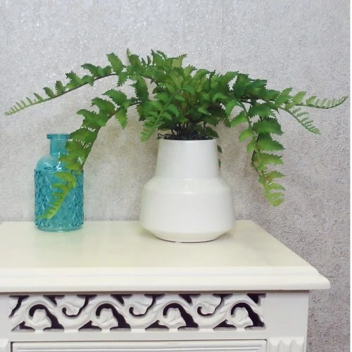 Artificial Fern in White Cermic Pot - FER056 FR