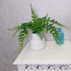 Artificial Fern in White Cermic Pot - FER056 FR
