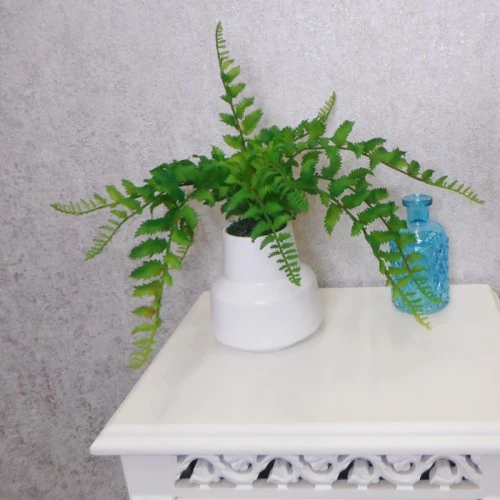 Artificial Fern in White Cermic Pot - FER056 FR