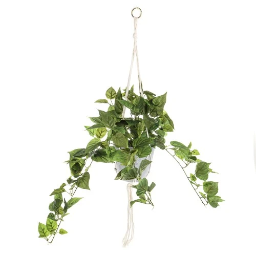 Artificial Trailing Philodendron in Macrame Hanger - PHI019 5B