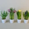 Artificial Muscari Plants in White Pot 21cm - MUS002 3B