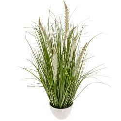 Artificial Plants Potted Grass and Cattails Cream - GRA024 3E