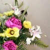Amelia Faux Flowers Arrangement | Peony Poppy and Clematis Vase - AME001
