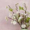 Artificial Flower Arrangement | White Blossom in Green Vase - BLV002 