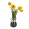 Artificial Daffodils in Glass Jar 19cm - DAF003 3B
