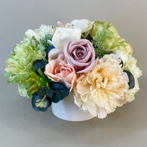 Artificial Flower Arrangement | Peony and Roses Bowl - PEO014 BX8