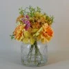 Artificial Flower Arrangement | Dahlias and Hydrangeas Yellow - DAH006 3D