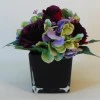 Burgundy Roses and Green Hydrangeas Artificial Flower Arrangements - ROS019 3C