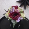 Burgundy Roses and Green Hydrangeas Artificial Flower Arrangements - ROS019 3C