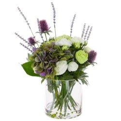 Artificial Flower Arrangement | Hydrangeas Ranunculus and Thistles - HYD016 6C