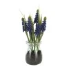 Artificial Muscari Plant in Glass Jar 18cm - MUS001 3B
