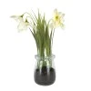 Artificial Snowdrop Plant in Glass Jar 19cm - SNO001 3B