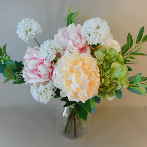 Luna Artificial Peony Pale Pink 56cm - P242 BX19