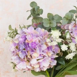 Centerpiece Arrangement | Mauve Artificial Hydrangeas & Eucalyptus - HYD022