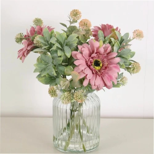 Pink Gerberas in Vase Artificial Flower Arrangement 35cm - GER002 6C