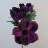 Artificial Anemones Aubergine Plum 45cm - A116 A2