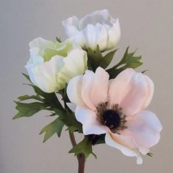 Artificial Anemones Blush Peach 45cm - A110 A2