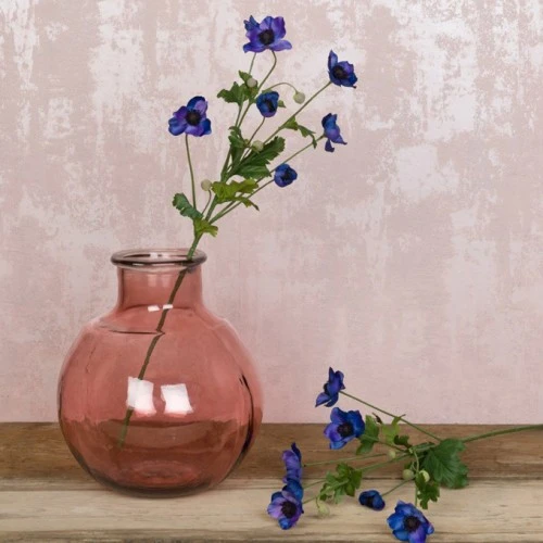 Artificial Japanese Anemones Dark Blue 68cm - A096 A3