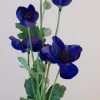 Artificial Japanese Anemones Dark Blue 68cm - A096 A3
