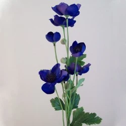 Artificial Japanese Anemones Dark Blue 68cm - A096 