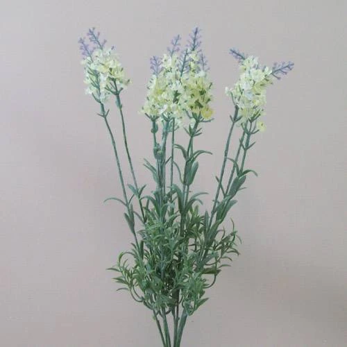 Artificial Lavender Plant Cream with Lavender Tips 41cm - L100 BX8