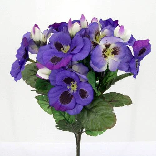Purple Silk Pansies 25cm - P004 I2