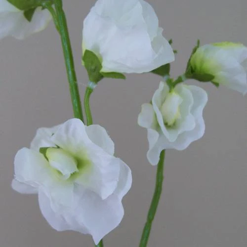 Artificial Sweet Peas Stem White 49cm - S065 U3