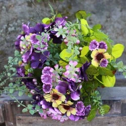 Artificial Meadow Flowers Bouquet Purple and Yellow - MF244-XLBQ J3