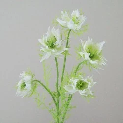 Artificial Nigella Love in the Mist White 56cm - N009 T2
