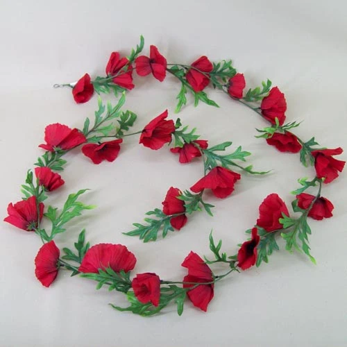 Silk Poppy Garland Red 184cm - P116 II2
