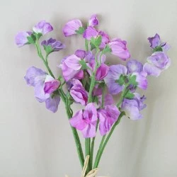 Artificial Sweet Peas Posy Lavender 42cm - S081 Q2