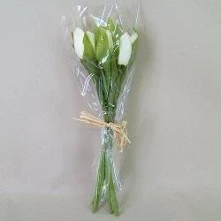 Artificial Tulips Bunch Cream 33cm - T033 O4