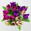 Artificial Tulips Bundle Purple Pink Green 23cm - T037 P4