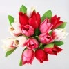 Artificial Tulips Bundle Red Pink Cream 23cm - T035 S
