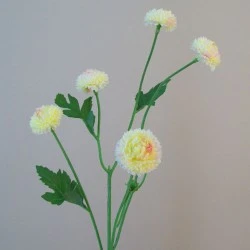 Artificial Button Asters Lemon 58cm - A114 A2
