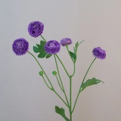 Artificial Button Asters Purple 58cm - A111 A2