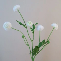 Artificial Button Asters White 58cm - A115 A2