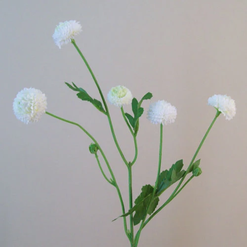 Artificial Button Asters White 58cm - A115 A2