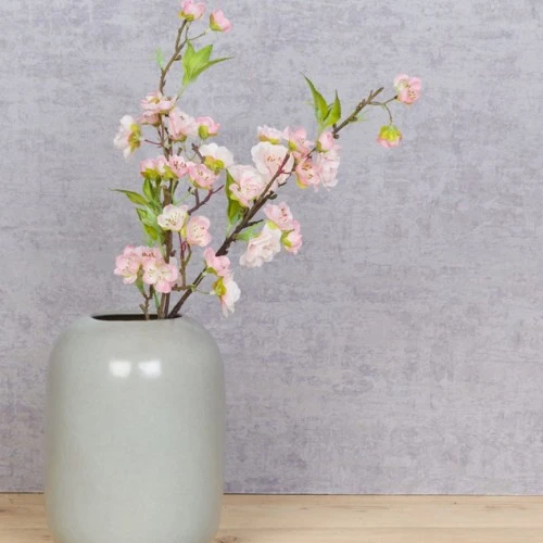 Artificial Cherry Blossom Branch Pale Pink Short Stem 48cm - B037 
