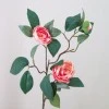 Artificial Camellias Coral Pink Peach 66cm - C024 A3